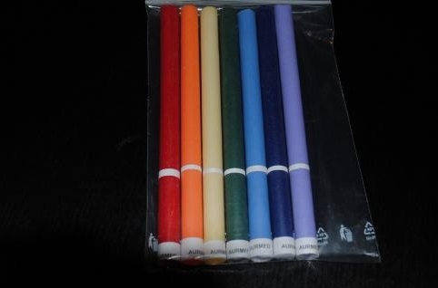 Színes csakragyertyák – nagy csomagolás